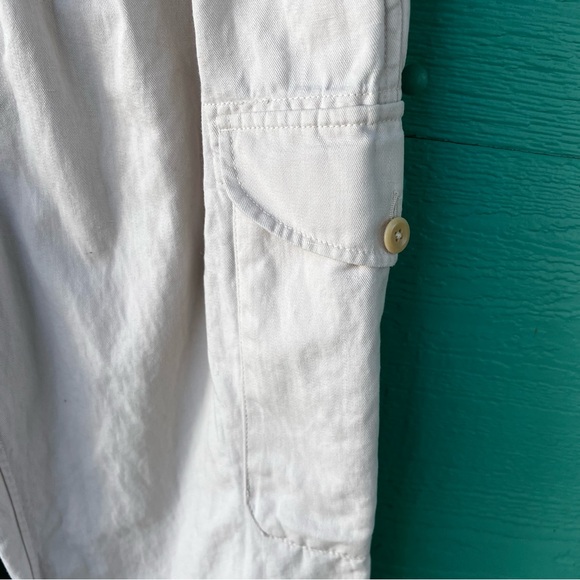 Banana Republic Cream Wide-Leg Cargo Trousers - Picture 5 of 7